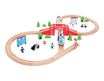 50pcs figure 8 wooden train set